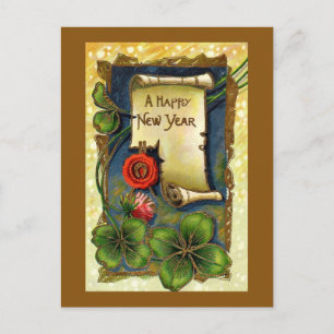Vintager Neujahrstag Postkarte