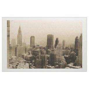 Vintager New York CitySkyline Fotograf (1935) Stoff