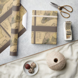 Vintager New Yorker Stadtplan, 1789, wiederhergest Geschenkpapier