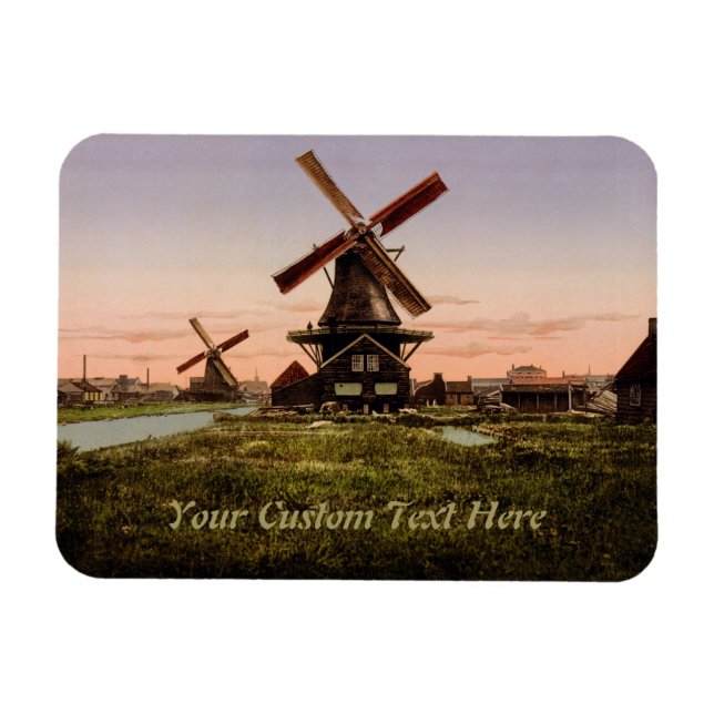 Vintager niederländischer Windmühlen-Magnet Magnet (Horizontal)