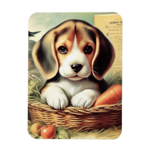 Vintager Niedlicher Beagle Welpe Magnet