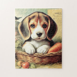 Vintager Niedlicher Beagle Welpe Puzzle