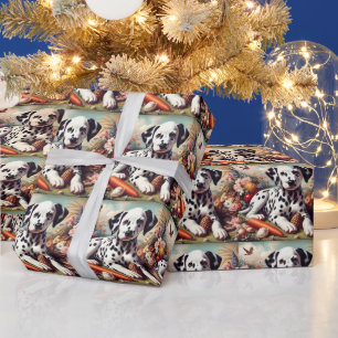 Vintager Niedlicher Dalmatiner Malerei Geschenkpapier