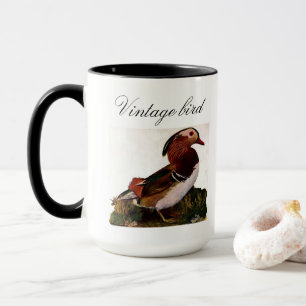 Vintager Niedlicher Entenbird und Foliage Tasse