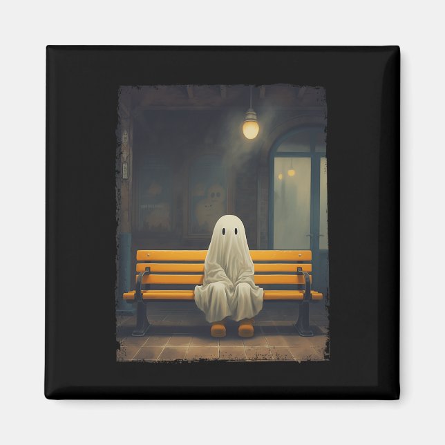 Vintager Niedlicher Geist Wartete auf Stuhlhalm Magnet (Vorne)