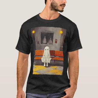 Vintager Niedlicher Geist Wartete die Haltestelle T-Shirt