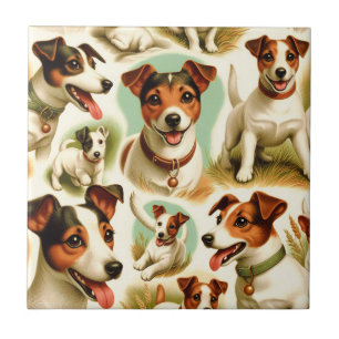 Vintager Niedlicher Jack Russell Terrier Fliese