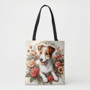 Vintager Niedlicher Jack Russell Terrier Floral