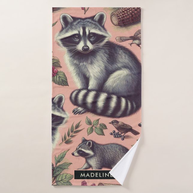 Vintager Niedlicher Racoon Badehandtuch (Badehandtuch)