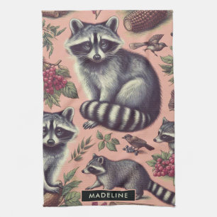 Vintager Niedlicher Racoon Geschirrtuch