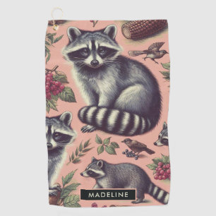Vintager Niedlicher Racoon Golfhandtuch