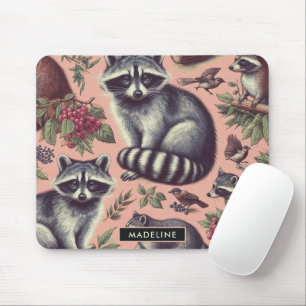 Vintager Niedlicher Racoon Mousepad