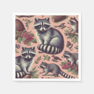 Vintager Niedlicher Racoon Serviette