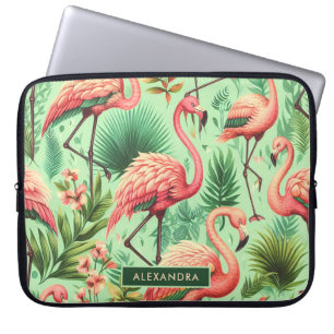 Vintager Niedlicher Rosa Flamingos Laptopschutzhülle