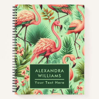 Vintager Niedlicher Rosa Flamingos Notizbuch