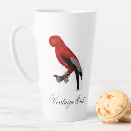 Vintager Niedlicher Rotblitz-Bird und Blattwerk Milchtasse