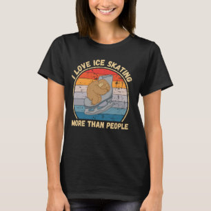 Vintager Niedlicher Sloth I Liebe Ice Skaten mehr T-Shirt