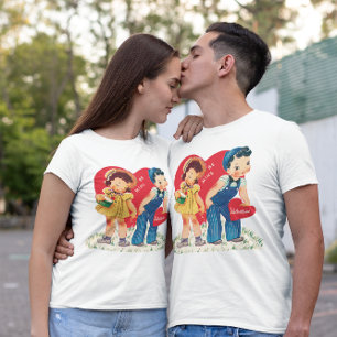 Vintager Niedlicher Valentinstag, Herz für Junge u T-Shirt