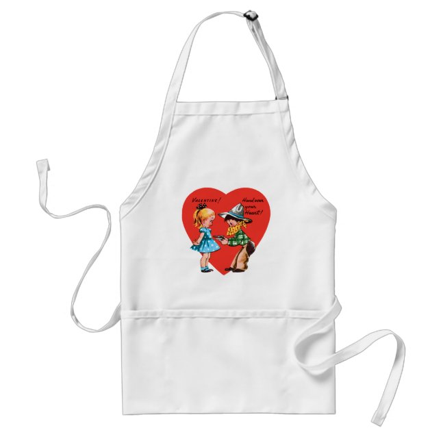 Vintager Niedlicher Valentinstag, Mädchen mit Cowb Schürze (Vorne)