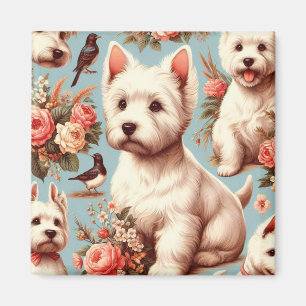 Vintager Niedlicher West Highland White Terrier Magnet