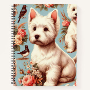 Vintager Niedlicher West Highland White Terrier Notizbuch