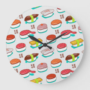 Vintager Nigiri-Sushi, Doodmuster Große Wanduhr
