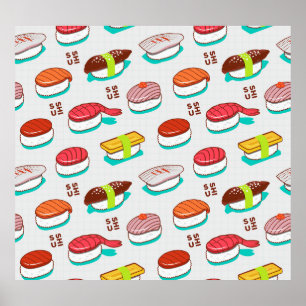 Vintager Nigiri-Sushi, Doodmuster Poster