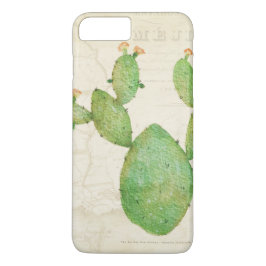 Vintager Nopal Cactus Watercolor iPhone Case