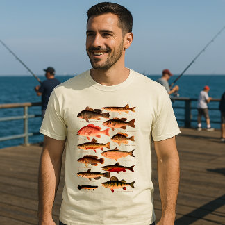 Vintager Nordamerikanischer Fisch T-Shirt