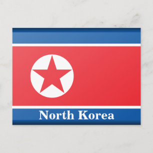 Vintager Nordkoreaflaggentourismus Postkarte