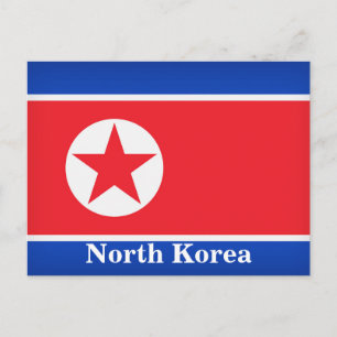 Vintager Nordkoreaflaggentourismus Postkarte
