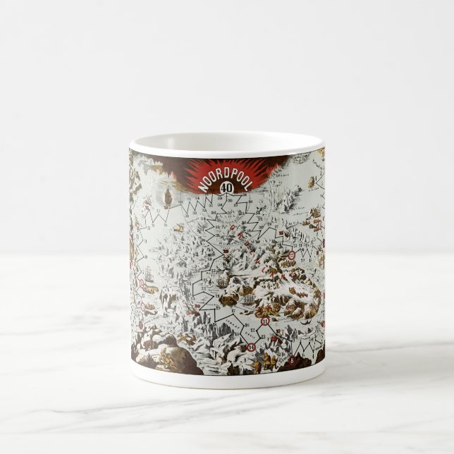 Vintager Nordpol Alte Antike Karte Welt Kaffeetasse (Mittel)