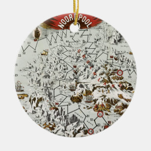 Vintager Nordpol Alte Antike Karte Welt Keramik Ornament