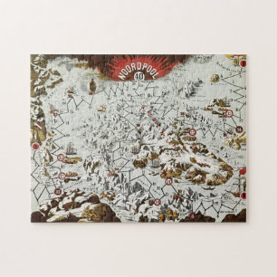 Vintager Nordpol Alte Antike Karte Welt Puzzle
