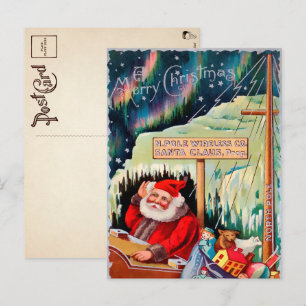 Vintager Nordpol Weihnachtskarte Postkarte