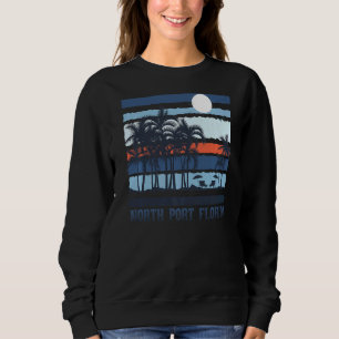 Vintager North Port Florida Summer 80er Beach Souv Sweatshirt