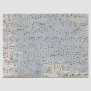 Vintager Notenband Blue Decoupage Song Seidenpapier