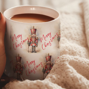 Vintager Nutcracker & Frohe Weihnachten Kaffeetasse