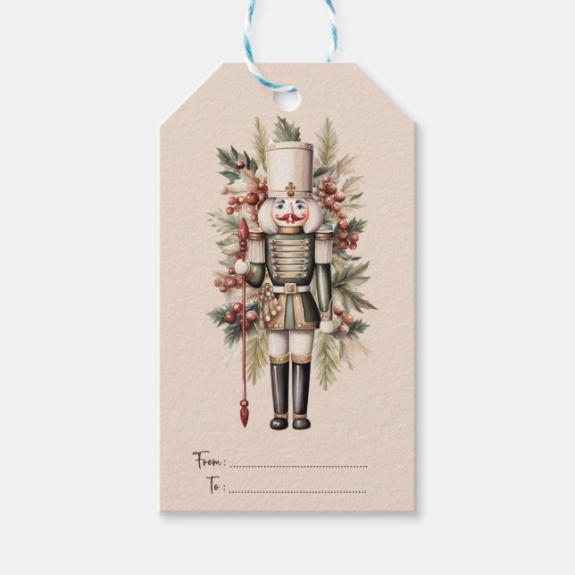 Vintager Nutcracker Geschenkanhänger (Vorderseite)