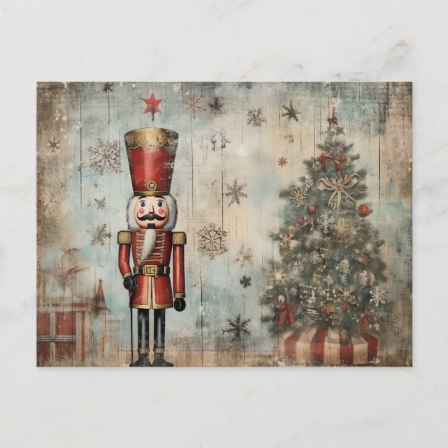 Vintager Nutcracker Soldier Postkarte (Vorderseite)