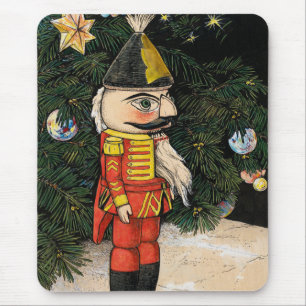 Vintager Nutcracker unter Weihnachtsbaum Mousepad