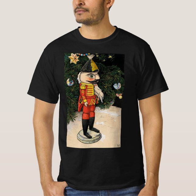 Vintager Nutcracker unter Weihnachtsbaum T-Shirt (Vorderseite)