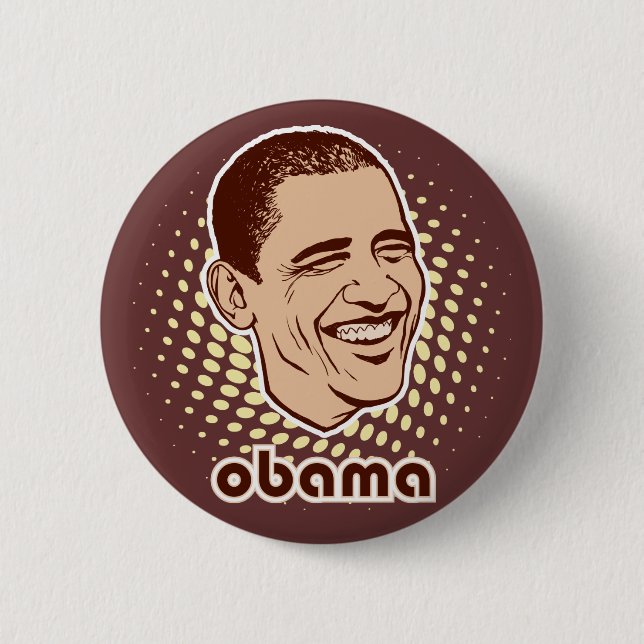 Vintager Obama-Knopf Button (Vorderseite)