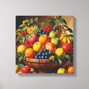 "Vintager Obstkorb Leinwanddruck