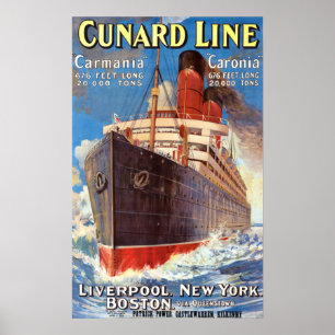 VINTAGER OCEAN LINER REISEPOSTER POSTER