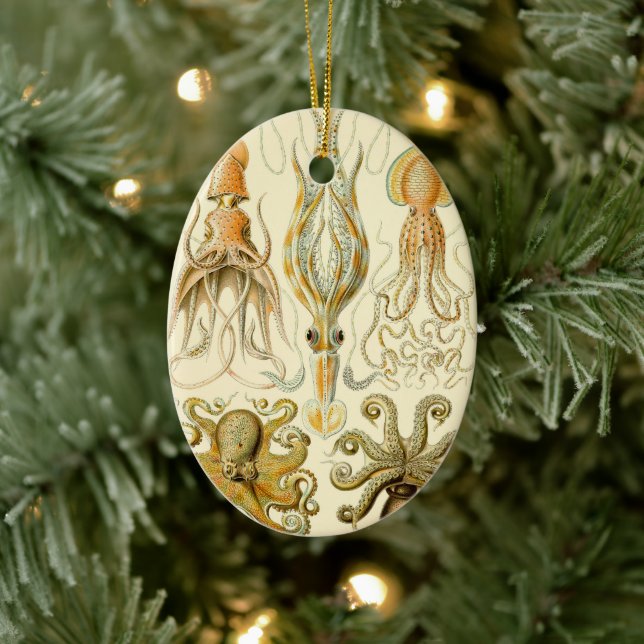 Vintager Octopus-Tintenfisch Gamochonia von Ernst  Keramikornament (Baum)