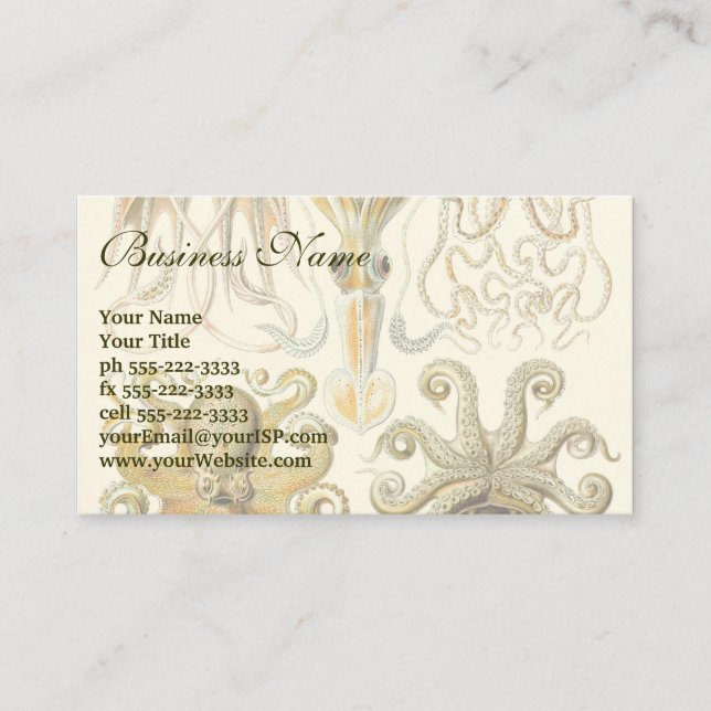 Vintager Octopus-Tintenfisch Gamochonia von Ernst  Visitenkarte (Vorderseite)