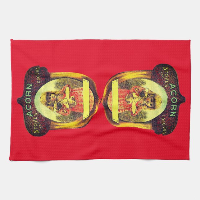 Vintager Ofenwerbung für Ofen Geschirrtuch (Horizontal)