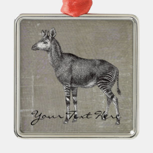 Vintager Okapi Silbernes Ornament