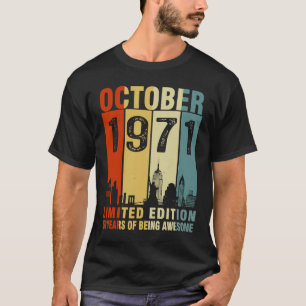 Vintager Oktober 1971 52 Jahre alt 52. Geburtstag T-Shirt